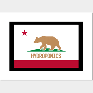 Califonia Flag Hydroponics Farming Farmer Posters and Art